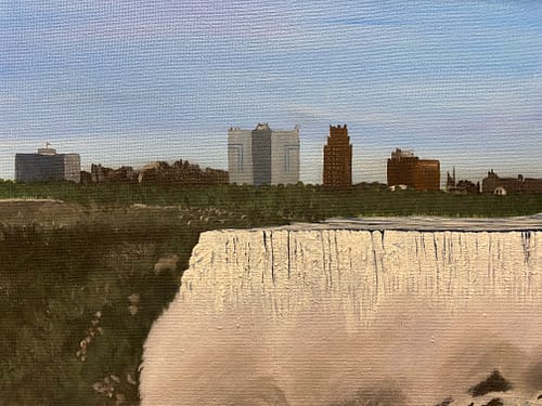 Framed Painting with View of Niagara Falls