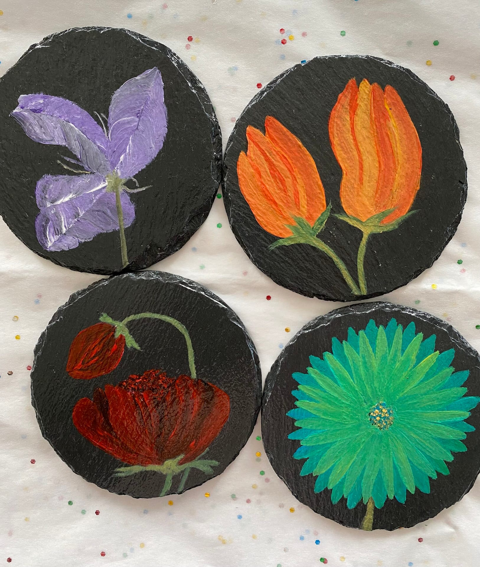 Brown Hand Painted Coasters (Set of 4) Design by FLOURSHA at Pernia's Pop  Up Shop 2024